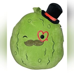 Squishmallows Official 14 inch Charles the Pickle With Mustache & Red Monocle